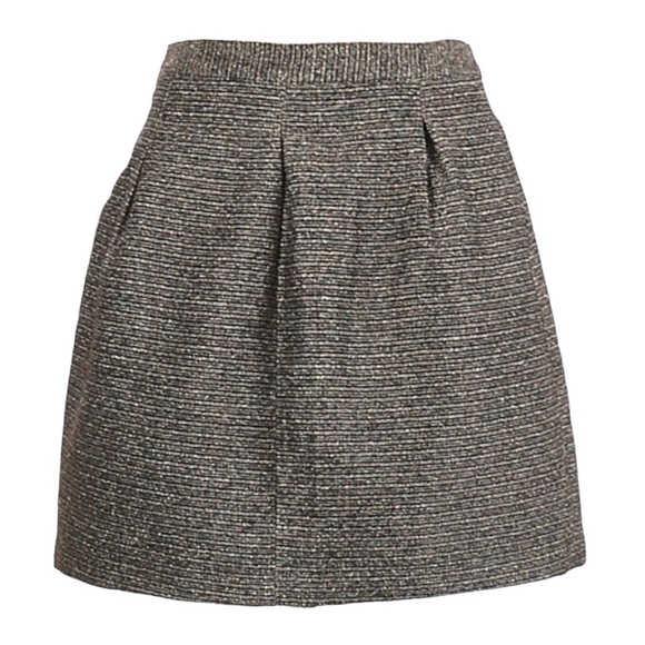 🌺 Madewell Broadway & Broome Metallic A-Line Mini Skirt Size 4 - Picture 2 of 8